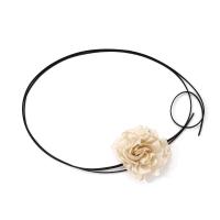 Plastic Choker Necklace, med Klud, Flower, Dobbelt lag & mode smykker & for kvinde, flere farver til valg, Længde Ca. 68.9 inch, Solgt af PC
