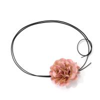 Cloth Choker Necklace with Velveteen & Zinc Alloy Flower vintage & for woman Length Approx 68.9 Inch Sold By PC