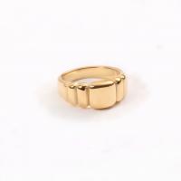 acero inoxidable 304 anillo, 18K chapado en oro, diverso tamaño para la opción & para mujer, tamaño:6-8, Vendido por UD