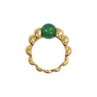 304 Stainless Steel Finger Ring with Gemstone 18K gold plated  & for woman US Ring Sold By PC