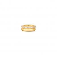 304ステンレススチール 指輪, 18Kゴールドメッキ, 異なるサイズの選択 & マイクロパヴェジルコニア & 女性用, サイズ:6-8, 売り手 パソコン