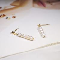 Freshwater Pearl Earrings, fashion jewelry & different styles for choice & for woman, golden, 30mm, Sold By Pair