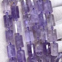 Natürliche Amethyst Perlen, Zylinder, DIY & facettierte, violett, 10x15mm, verkauft per ca. 38 cm Strang