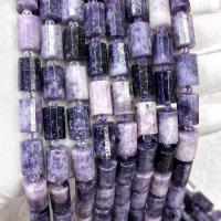 Natürliche Amethyst Perlen, Natürlicher Lepidolith, Zylinder, DIY & verschiedene Größen vorhanden & facettierte, violett, verkauft per ca. 38 cm Strang