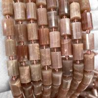 Gemstone Jewelry Beads, Sunstone, Column, DIY & different size for choice & faceted, mixed colors, Sold Per Approx 38 cm Strand