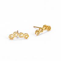 Stainless Steel Stud Earrings, 304 Stainless Steel, Claw, Vacuum Ion Plating, fashion jewelry & for woman & hollow, more colors for choice, 17.10x6.70mm, Sold By Pair
