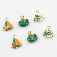 Tibetan Style Enamel Pendants, Rice Dumpling, gold color plated, DIY, more colors for choice, nickel, lead & cadmium free, 12x15mm, Approx 100PCs/Bag, Sold By Bag