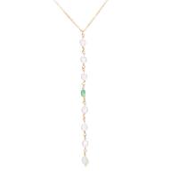 Messing Halskette, mit Kunststoff Perlen, mit Verlängerungskettchen von 1.97inch, plattiert, Modeschmuck & für Frau, goldfarben, frei von Nickel, Blei & Kadmium, Länge:ca. 16.14 ZollInch, verkauft von PC