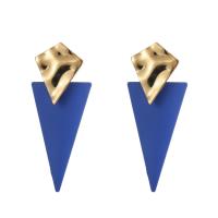 Iron Earring Triangle painted fashion jewelry & for woman nickel lead & cadmium free Sold By Pair