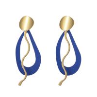 Iron Earring, painted, fashion jewelry & for woman, nickel, lead & cadmium free, 85x37mm, Sold By Pair