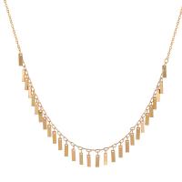 Fashion Fringe náhrdelník, Mosaz, s 1.77inch extender řetězce, barva pozlacený, módní šperky & pro ženy, zlatý, nikl, olovo a kadmium zdarma, Prodáno za Cca 16.93 inch Strand