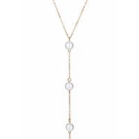 Zinc Alloy smykker halskæde, med Plastic Pearl, med 1.97inch extender kæde, KC guldfarve belagt, mode smykker & for kvinde, gylden, nikkel, bly & cadmium fri, Solgt Per Ca. 16.54 inch Strand
