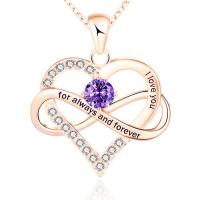 Zinc Alloy Jewelry Necklace with 5cm extender chain Heart plated fashion jewelry & for woman & with rhinestone & hollow Length Approx 45 cm Sold By PC