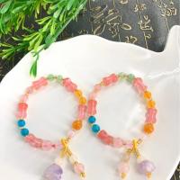 Quartz Bracelets, Amethyst, for woman, mixed colors, Length:Approx 38 cm, Sold By PC