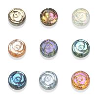 Lampwork Flat Beads, Flower, DIY, more colors for choice, 10mm, Approx 30PCs/Bag, Sold By Bag