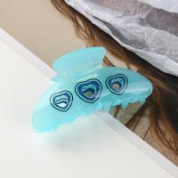 Hair Claw Clips, Acrylic, handmade, for woman & hollow, blue, 9x4cm, Sold By PC