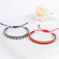 Fashion Bracelet & Bangle Jewelry, Cotton Thread, with Crystal & Brass, handmade, fashion jewelry & for woman, more colors for choice, Length:Approx 17-23 cm, Sold By PC