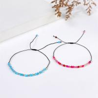 Fashion Bracelet & Bangle Jewelry, Polyester Cord, with Natural Stone & Crystal, handmade, fashion jewelry & for woman, more colors for choice, Length:Approx 18-23 cm, Sold By PC