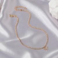 Cink Alloy nakit ogrlice, s 5cm Produžetak lanac, Leptir, modni nakit & za žene & s Rhinestone, zlato, nikal, olovo i kadmij besplatno, Dužina Približno 34 cm, Prodano By PC
