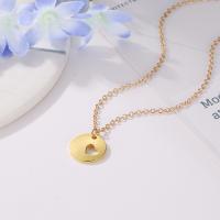 Zinc Alloy Jewelry Necklace with 5cm extender chain Round plated fashion jewelry & for woman & hollow gold nickel lead & cadmium free Length Approx 48 cm Sold By PC