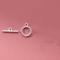 925 Sterling Silver Toggle Clasp, fashion jewelry & DIY, nickel, lead & cadmium free, 9.5x1.3mm,13.8x1.4mm, Sold By Set