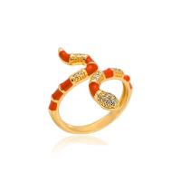 Kubisk Circonia Micro bane messing Ring, mode smykker & Micro Pave cubic zirconia & for kvinde & emalje, flere farver til valg, nikkel, bly & cadmium fri, Solgt af PC