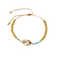 Shell Bracelet, with Parachute Cord & Tibetan Style, gold color plated, folk style & for woman, more colors for choice, Inner Diameter:Approx 45mm, Sold By PC