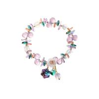 cristallo braccialetto, with ottone, Fiore, gioielli di moda & per la donna, Lunghezza Appross. 6.7 pollice, Venduto da PC