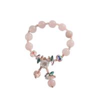 cristal pulseira, Flor, joias de moda & para mulher, comprimento Aprox 6.7 inchaltura, vendido por PC