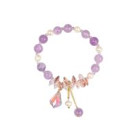 Crystal Bracelet with Natural Stone & Plastic Pearl & Zinc Alloy Korean style & for woman Length Approx 6.7 Inch Sold By PC