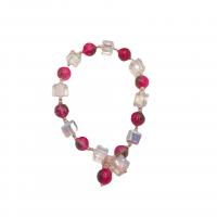 Cherry Quartz Bracelet with Brass 14K gold plated Korean style & for woman Length Approx 6.7 Inch Sold By PC