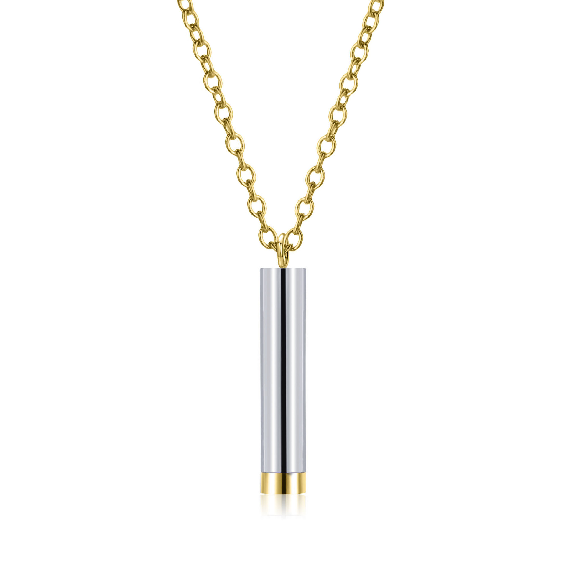 Edelstahl Schmuck Halskette, 304 Edelstahl, mit Verlängerungskettchen von 5cm, 18K vergoldet, unisex, keine, Länge ca. 45 cm, verkauft von PC