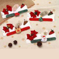 Christmas Hair Clip, Plush, with Cotton & Tibetan Style, 4 pieces & Christmas Design & different styles for choice & for woman, Sold By Set