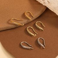 Brass Hook Earwire real gold plated DIY & with rhinestone nickel lead & cadmium free Sold By Bag