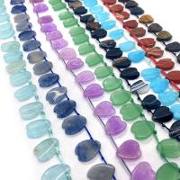 مجوهرات الأحجار الكريمة الخرز, حجر طبيعي, قلب, ديي, المزيد من الألوان للاختيار, 13x17mm, تباع لكل تقريبا 38 سم حبلا