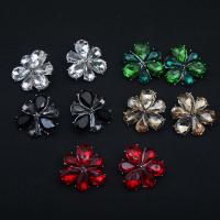 Crystal Earrings with Zinc Alloy Flower silver color plated fashion jewelry & for woman Sold By Pair