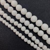Natürliche Korallen Perlen, Synthetische Koralle, rund, DIY & verschiedene Größen vorhanden, weiß, verkauft per ca. 38 cm Strang