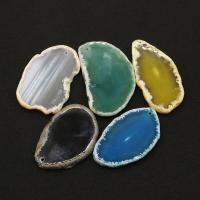 Pingentes de joias de ágata, Irregular, esculpidas, DIY, Mais cores pare escolha, 37x55-41x58mm, vendido por PC