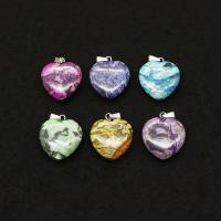 Pingentes de joias de ágata, Ágata louca, Coração, esculpidas, DIY, Mais cores pare escolha, 21x22mm, vendido por PC