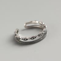 Sterling Silver Nakit Finger Ring, 925 Sterling Silver, modni nakit & za žene & šupalj, nikal, olovo i kadmij besplatno, Unutarnji promjer:Približno 16.5mm, Prodano By PC