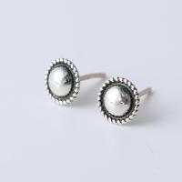 925 Sterling Silver Stud Earring, Antique finish, fashion jewelry & for woman, nickel, lead & cadmium free, 8mm, Sold By Pair
