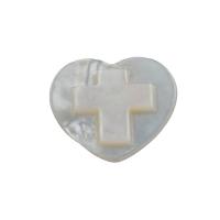 Shell Cabochons, Pearl Shell, Heart and Cross, fashion jewelry, 18x18x2mm, Sold By PC