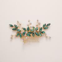 Decorative Hair Combs Brass fashion jewelry & for woman & with rhinestone golden nickel lead & cadmium free Sold By PC