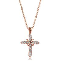 Tibetan Style Jewelry Necklace, with 5cm extender chain, Cross, plated, fashion jewelry & for woman & with rhinestone, more colors for choice, Length:Approx 45 cm, Sold By PC