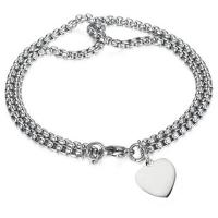 Stainless Steel Jewelry Bracelet, 304 Stainless Steel, Cherry, polished, Double Layer & fashion jewelry & Unisex, original color, Length:Approx 22 cm, Sold By PC