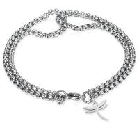 Stainless Steel Jewelry Bracelet, 304 Stainless Steel, Dragonfly, polished, Double Layer & fashion jewelry & Unisex, original color, Length:Approx 22 cm, Sold By PC