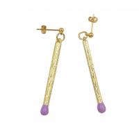 Brass Drop Earring match gold color plated fashion jewelry & for woman & enamel nickel lead & cadmium free Sold By Pair