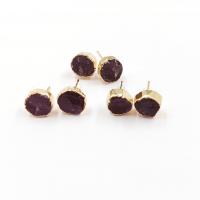 Brass Stud Earring gold color plated fashion jewelry & for woman nickel lead & cadmium free 10-12mm Sold By Pair