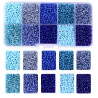 Fashion Glass Beads, with Plastic Box, DIY, more colors for choice, 127x65x23mm, Approx 860PCs/Box, Sold By Box