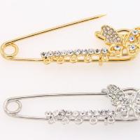 Zinc Alloy Brooches Butterfly plated DIY & with rhinestone nickel lead & cadmium free Sold By Bag